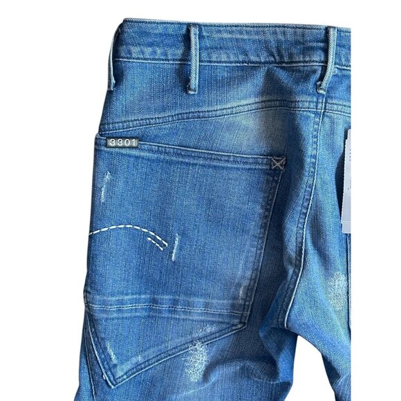 G-STAR Originals Raw 3301 Jeans Breaker Tapered Low Rise Twisted Seams 28 x 32 - Picture 7 of 14